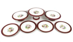 A late Victorian hand painted dessert service.