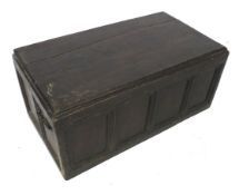 A 19th century black painted camphor coffer.