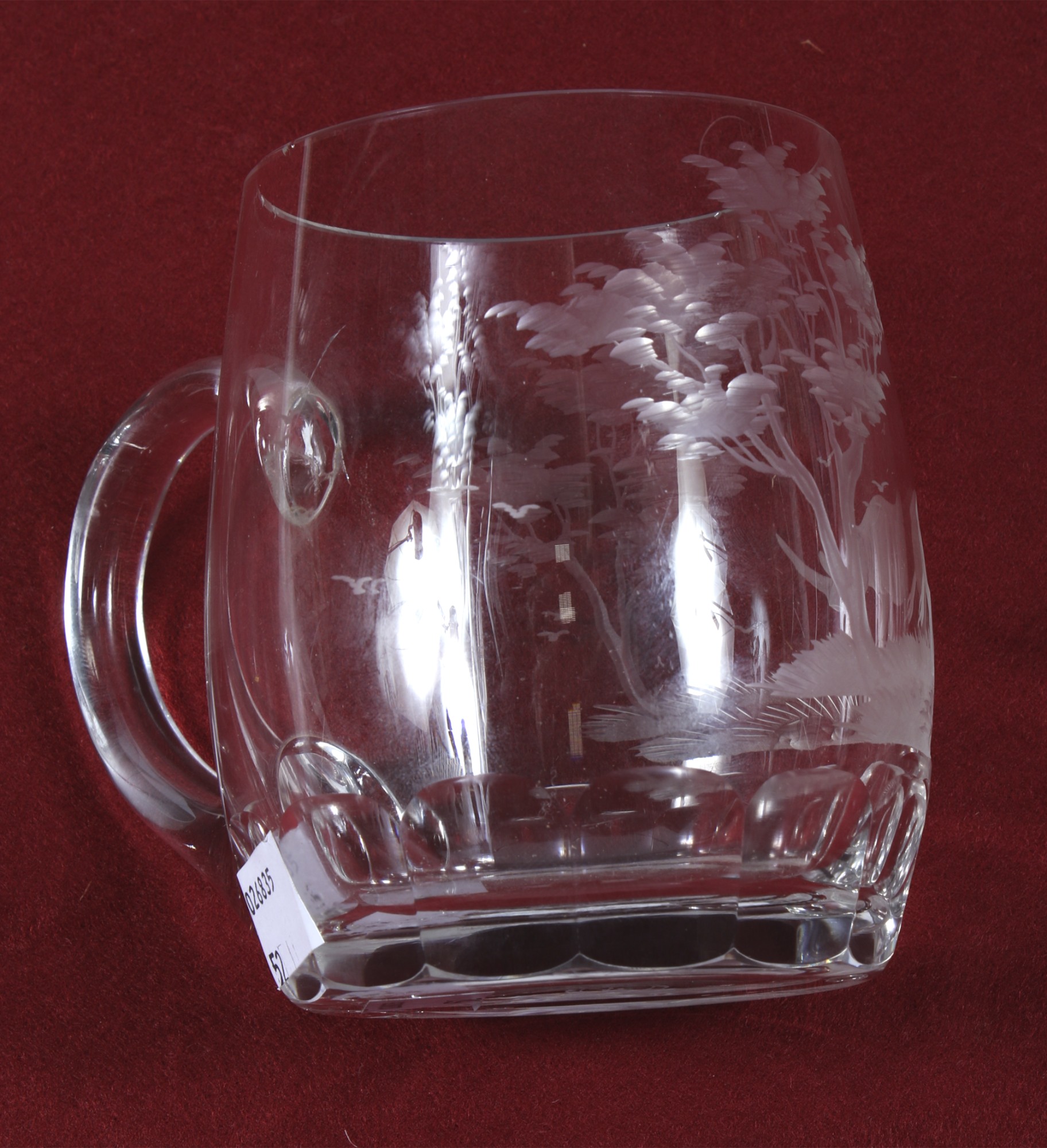 A Rowland Ward ( taxidermist) commissioned etched glass tankard. - Image 2 of 6