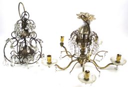 Two late 20 th c chandeliers.