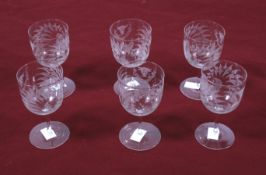A set of six late Victorian Country House pedestal table glasses.