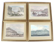 A set of four reproduction coloured lithographs. All after artists such as M.