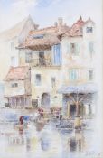 A contemporary watercolour. Depicting women washing clothes in a river, signed 'F. A. Ringer', 26.