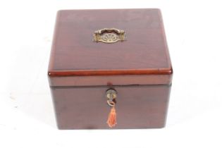 A late Victorian mahogany decanter box.