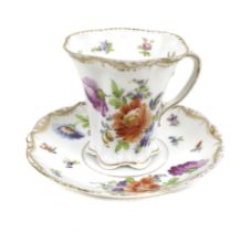 A 19th century Dresden cup and saucer.