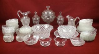 An assortment of Victorian and later glassware.