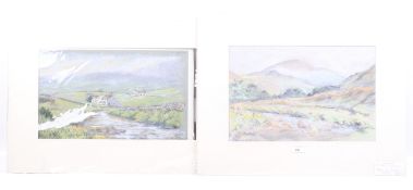 Lt Col Hugh Beynon Monier-Williams (1897-1985), two landscape pastels on paper.