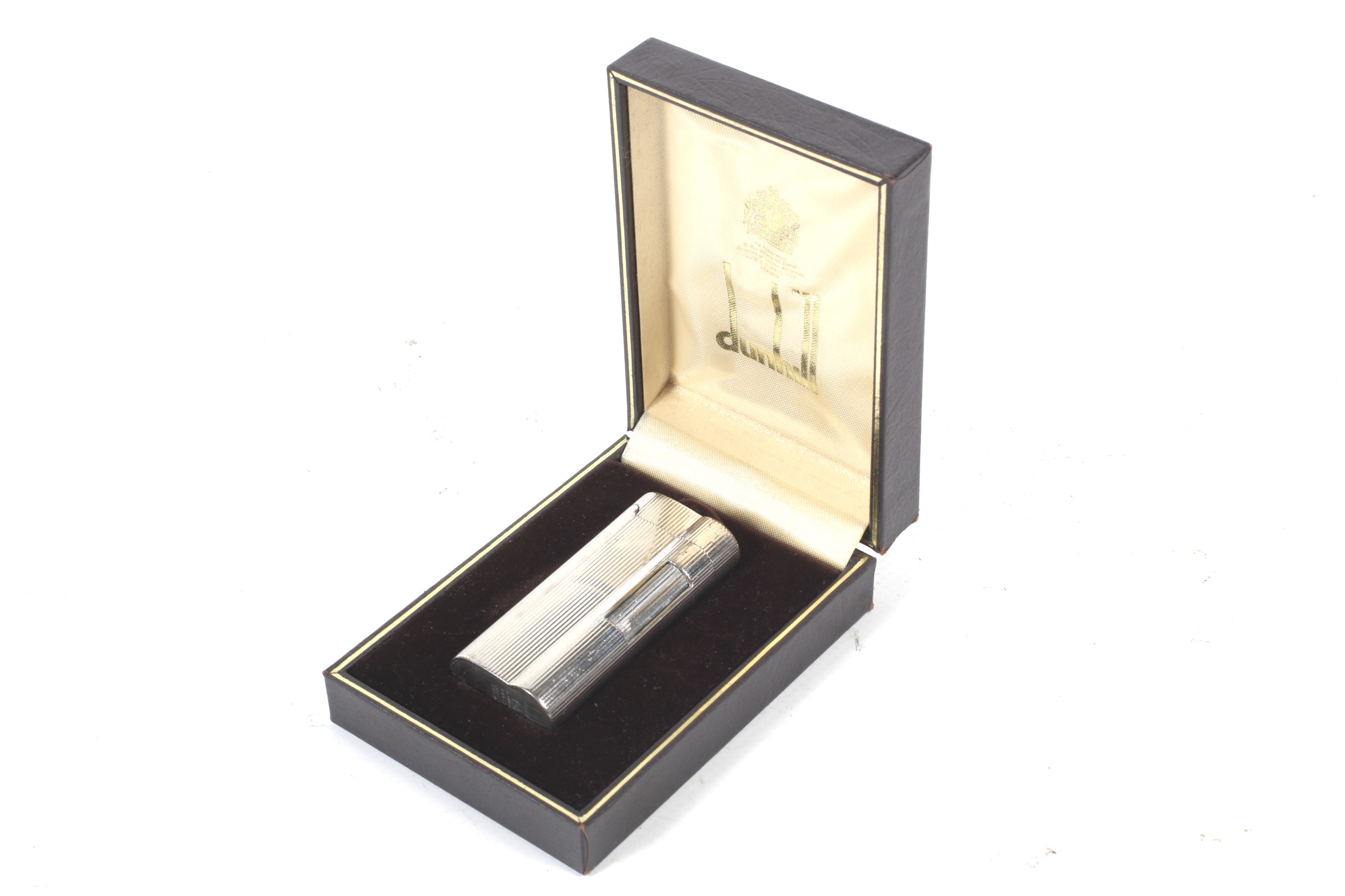 A cased Dunhill silver plateed 's' type lighter. - Image 2 of 2