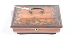 A Regency Mahogany and bright cut steel decorated jewellery box.