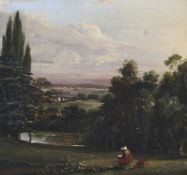 Circle of John Constable (1776-1837), oil on mahogany panel.