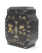 A late 19th century Japanese Aesthetic Movement black lacquered collector's cabinet.