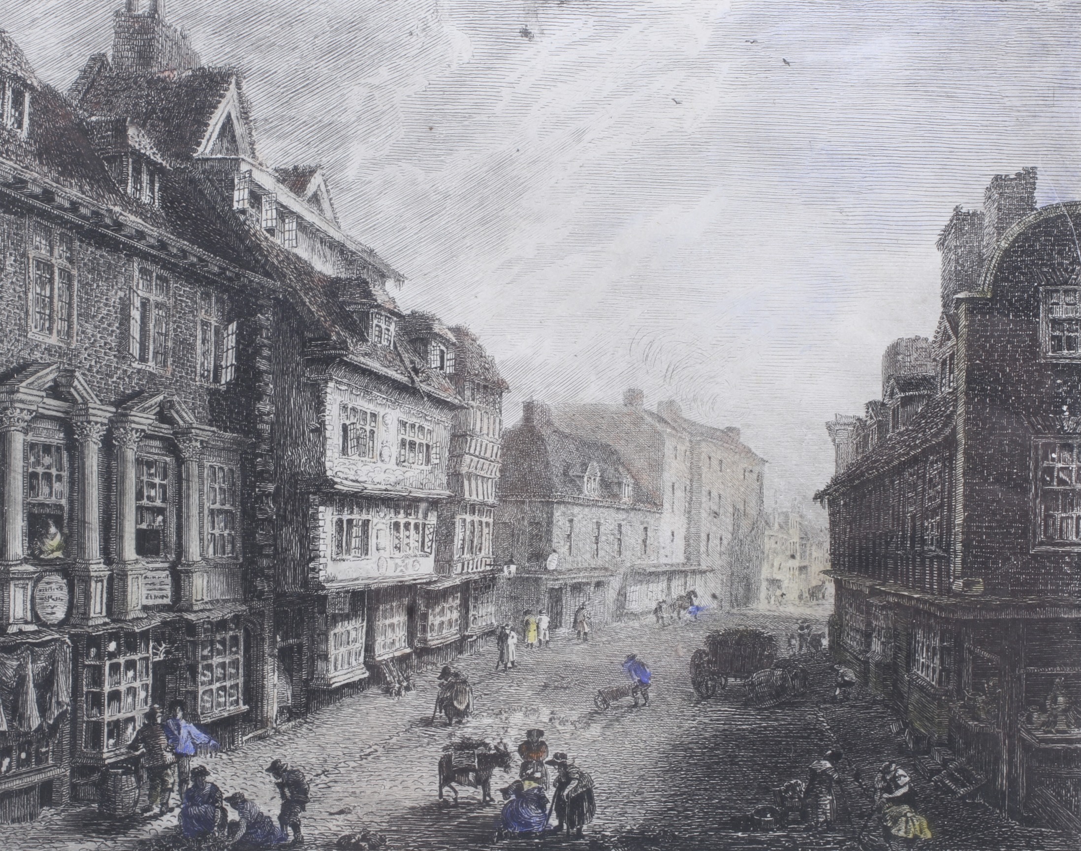 Rev E P Owen, two etchings. 'Mardol, Shrewsbury' and 'The High Street, Shrewsbury', 14cm x 17. - Image 3 of 3