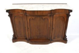 A Victorian rosewood marble topped chiffonier sideboard.