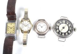 Four wrist watches.