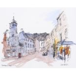 David Chandler pen and watercolour painting 'Bradford on Avon'. Signed bottom right.