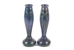 A pair of Art Noveau vases in the style of Johann Loetz.