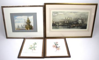 Four pictures of botanical and architectural images.