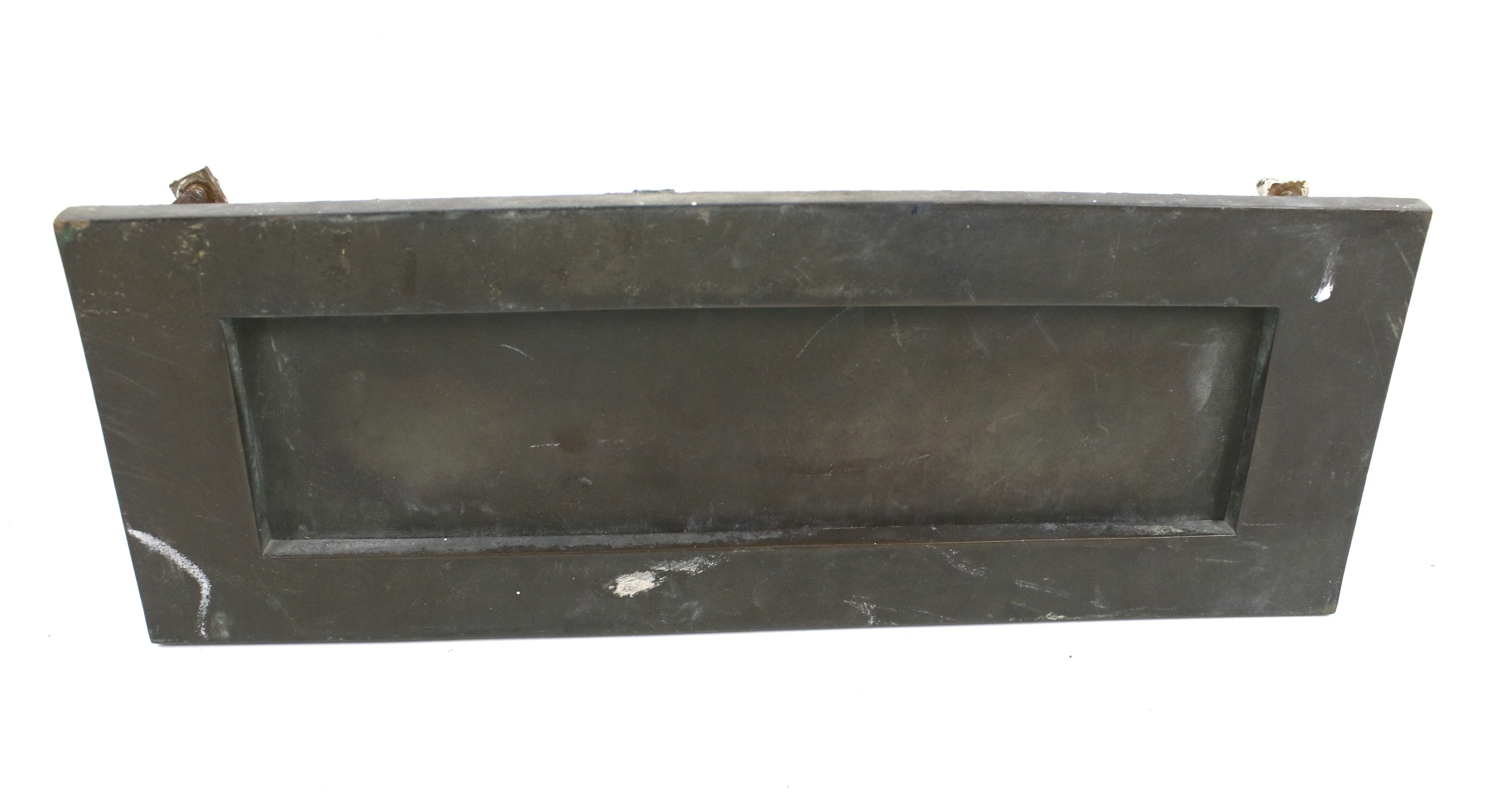 An early to mid-20th century bronze letter box cover. H12.