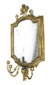 A Victorian gilt framed Girandole ( 4 branch) / wall mirror.