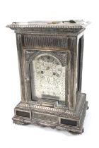 A vintage Bennett 8 day silver plated case mantel clock. Movement no. 2771. Striking a bell.