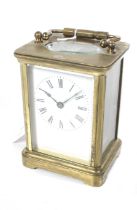 An early 20th century brass cased carriage clock.