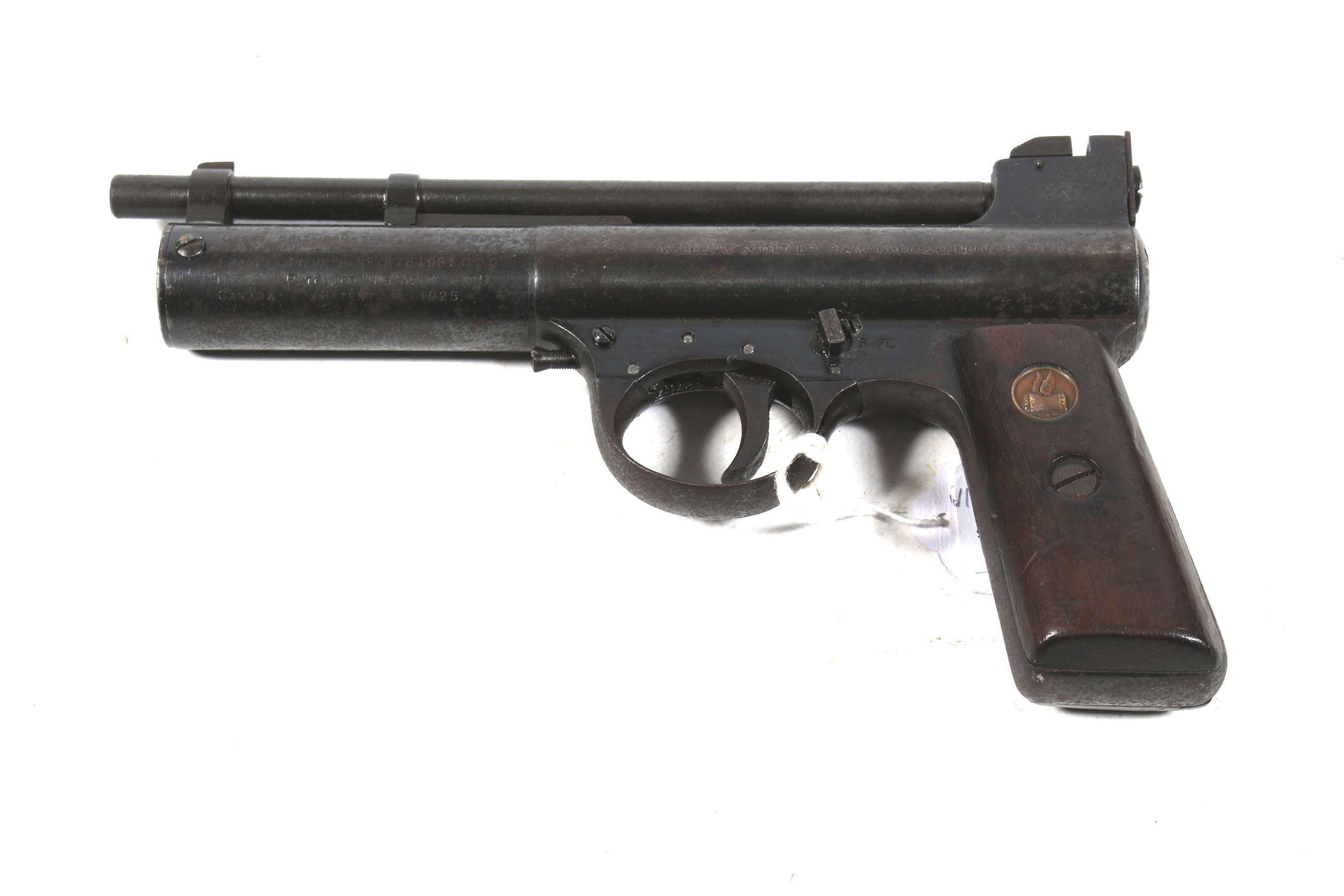 A 1930s Webley and Scott .22 caliber Mk I air pistol. - Image 4 of 4