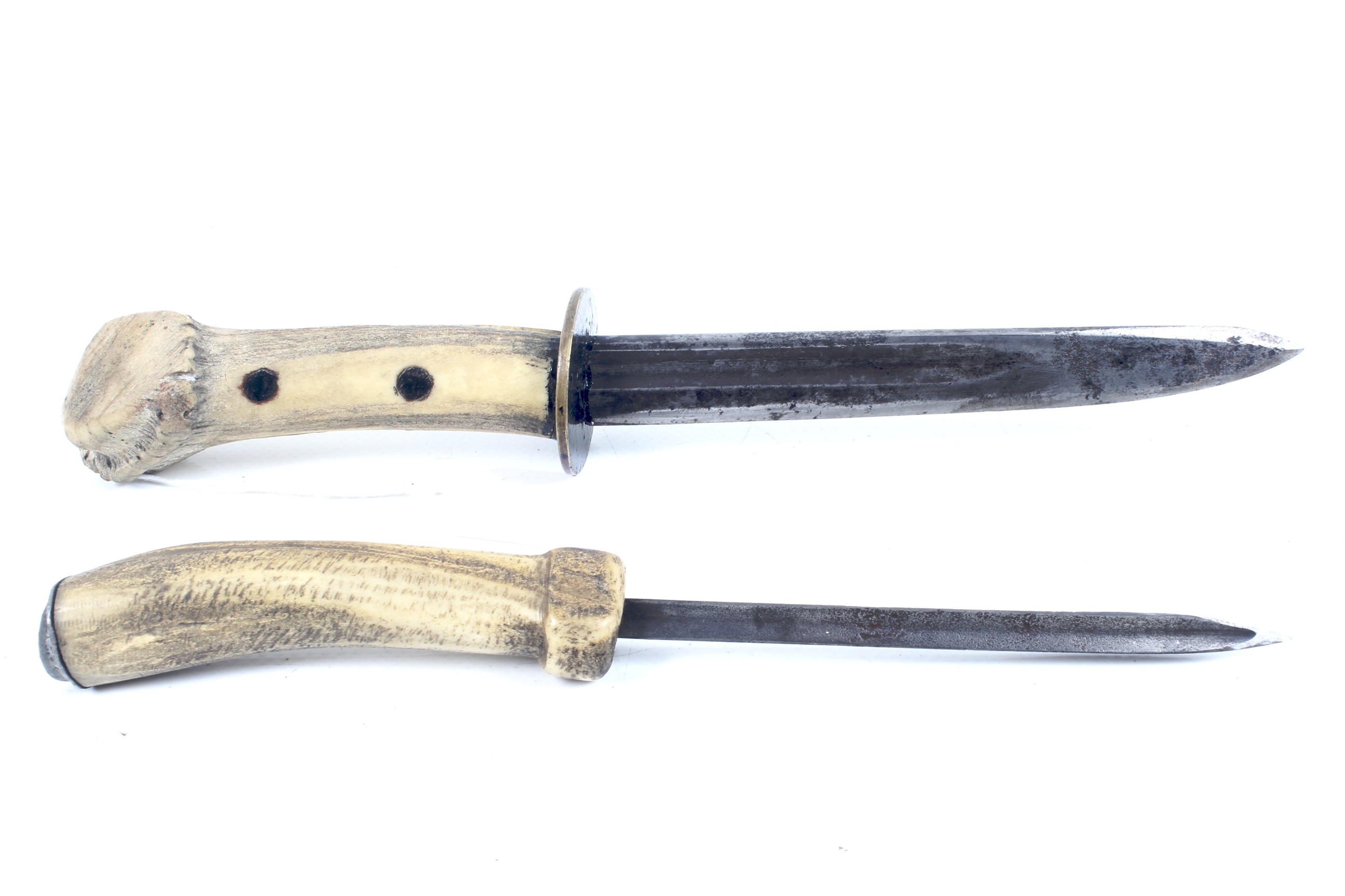 Two WWI field-made fighting knives.