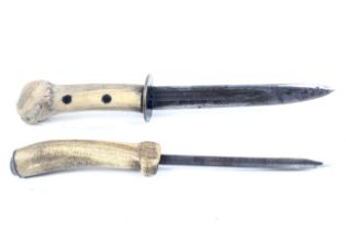 Two WWI field-made fighting knives.