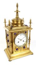 Howell James & Co gilt metal mantel clock.