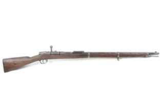 A circa 1920 Spandau 10.95mm calibre bolt action rifle. Serial number 1095.