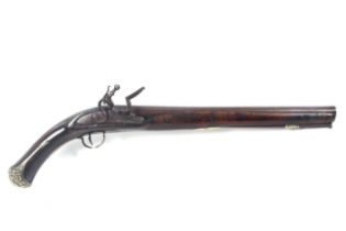 A circa 1740 Continental flintlock pistol.