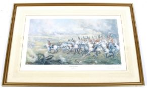 Elizabeth Kitson limited edition signed print. 'Battle of Waterloo', 128/500, 38.5cm x 64.