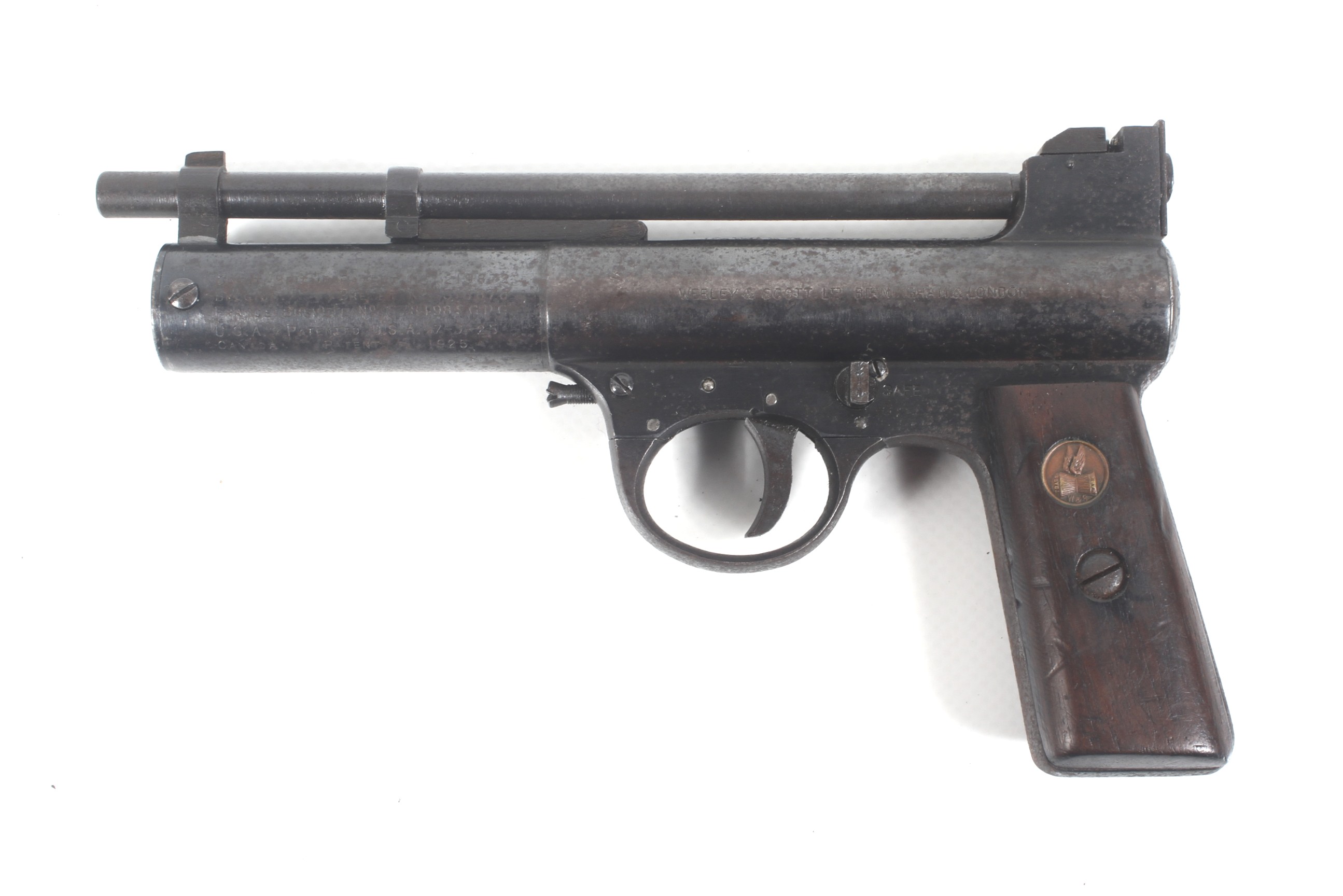 A 1930s Webley and Scott .22 caliber Mk I air pistol. - Image 2 of 4