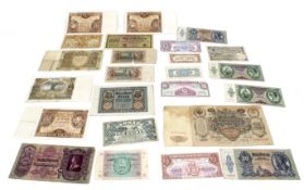 A collection of world banknotes. Including German and Eastern European, etc.