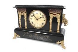 A early 20th century W L Gilbert Clock Co. USA striking mantel clock.