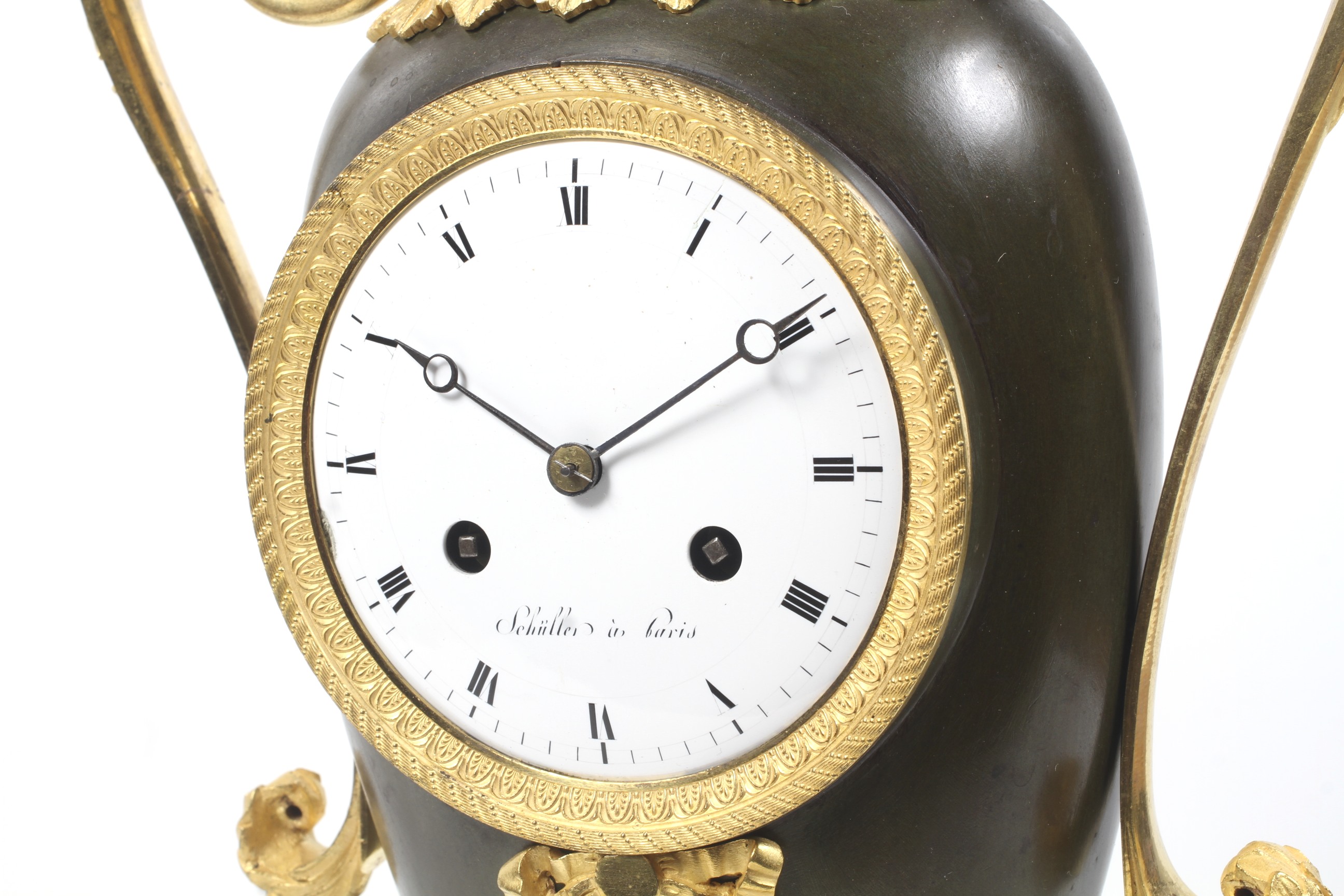 'Schuller a Paris', a circa 1810 Empire urn shaped ormolu and bronze 8 day clock. - Image 3 of 5