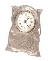 A British United Clock Co Ltd brass drum cased timepiece.