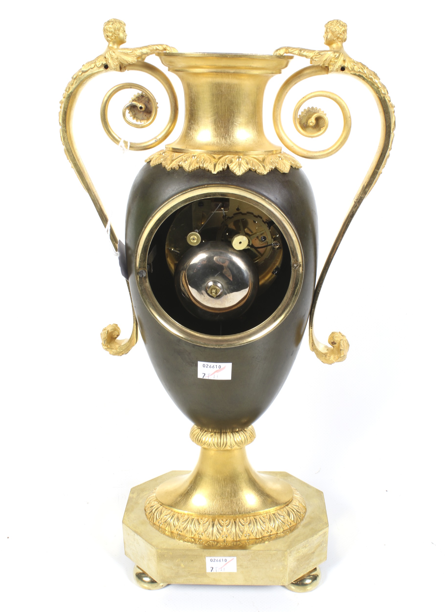 'Schuller a Paris', a circa 1810 Empire urn shaped ormolu and bronze 8 day clock. - Image 5 of 5