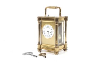 Hry Marc, Paris, a brass cased repeater carriage clock with hour and 1/2 hour strike.