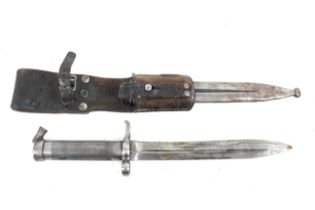 A Swedish M1896 Mauser bayonet. The single edged blade length 20.