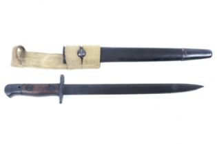 An India Pattern MKII SMLE bayonet. Blade length 30.1cm, the ricasso marked 'N.W.R'.