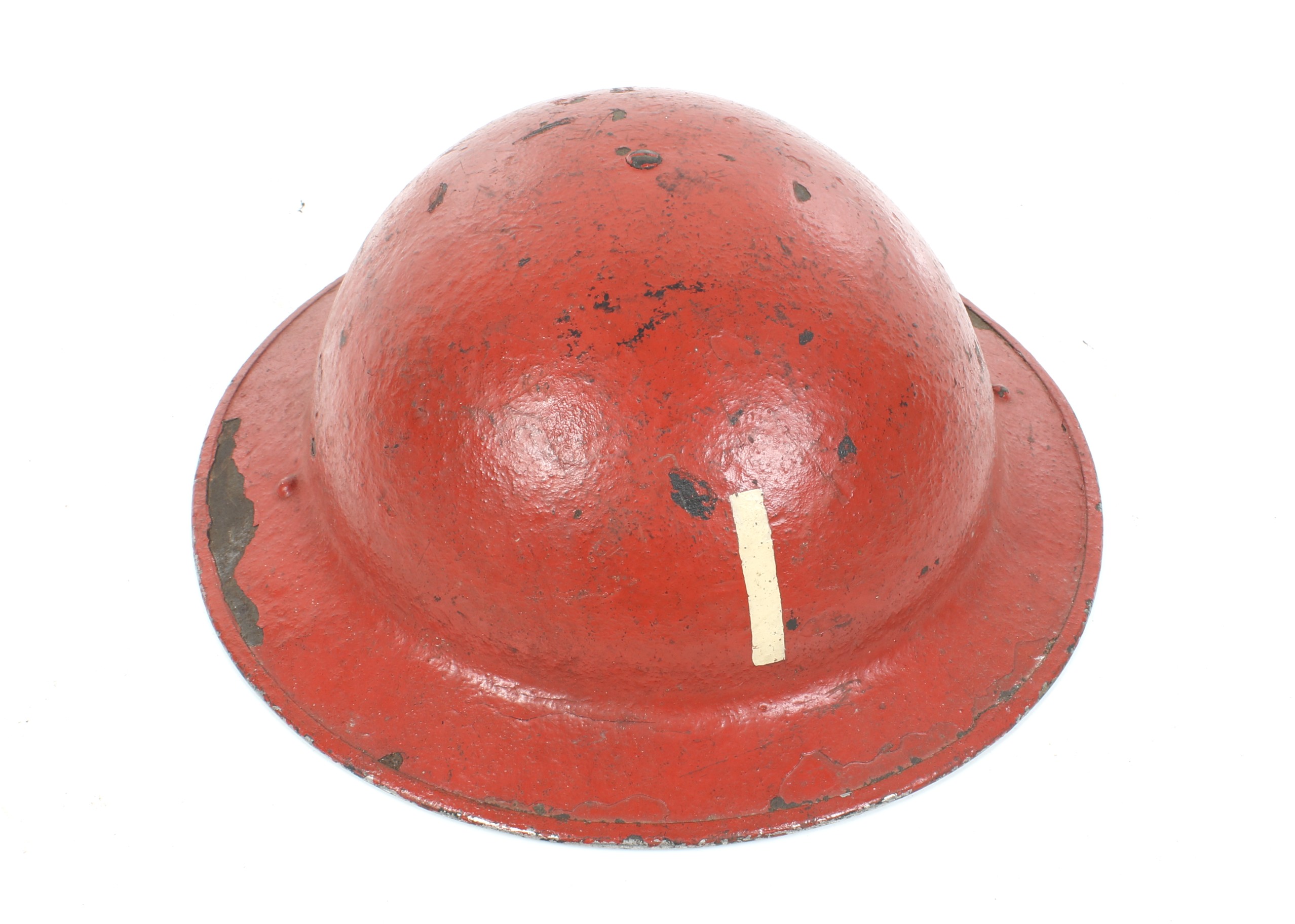 A WWII Civil Defence red Fire Service Helmet. Marked 'Fire' on front. - Image 2 of 3