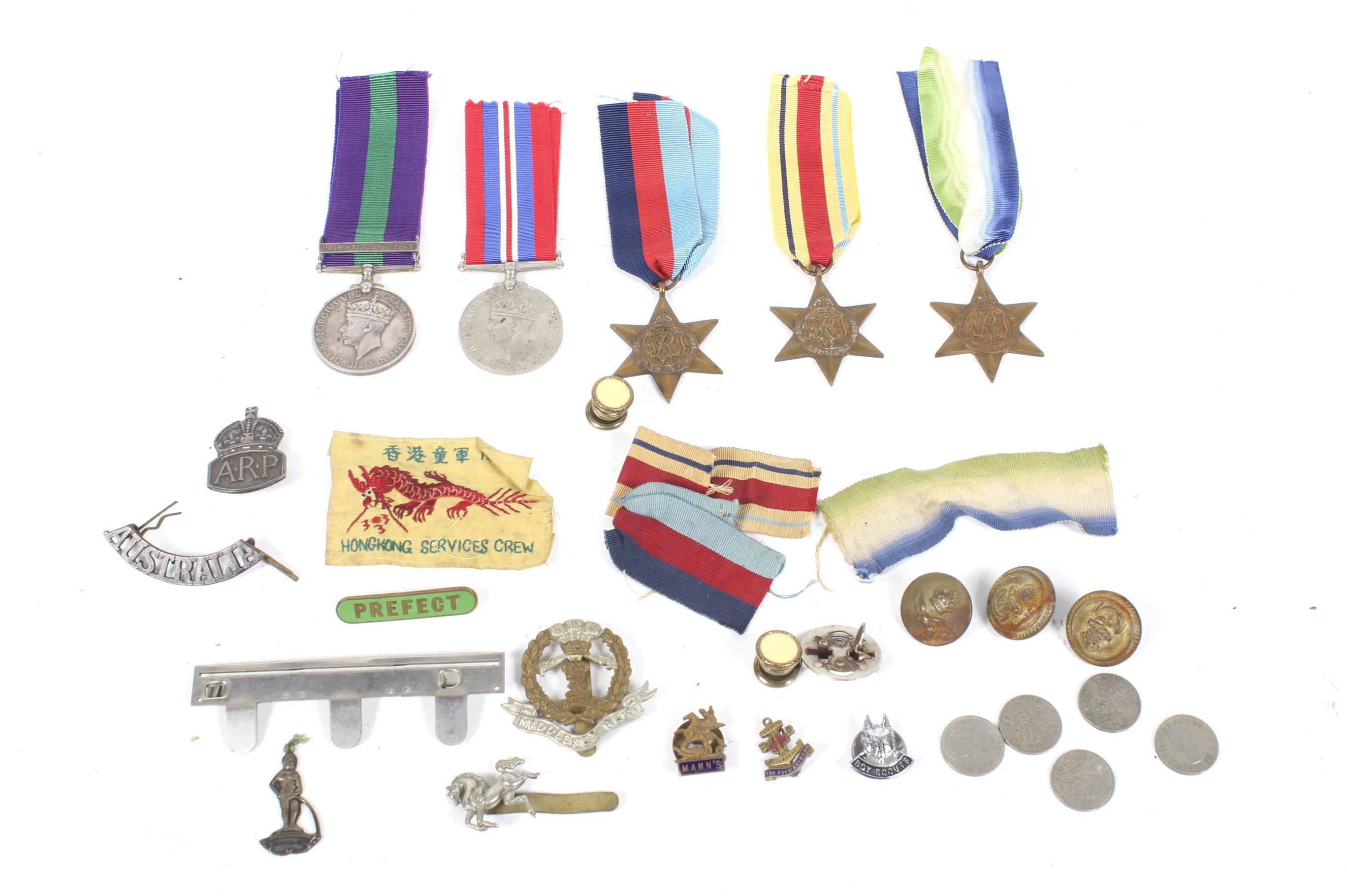 A WWII Royal Navy general service medal group.