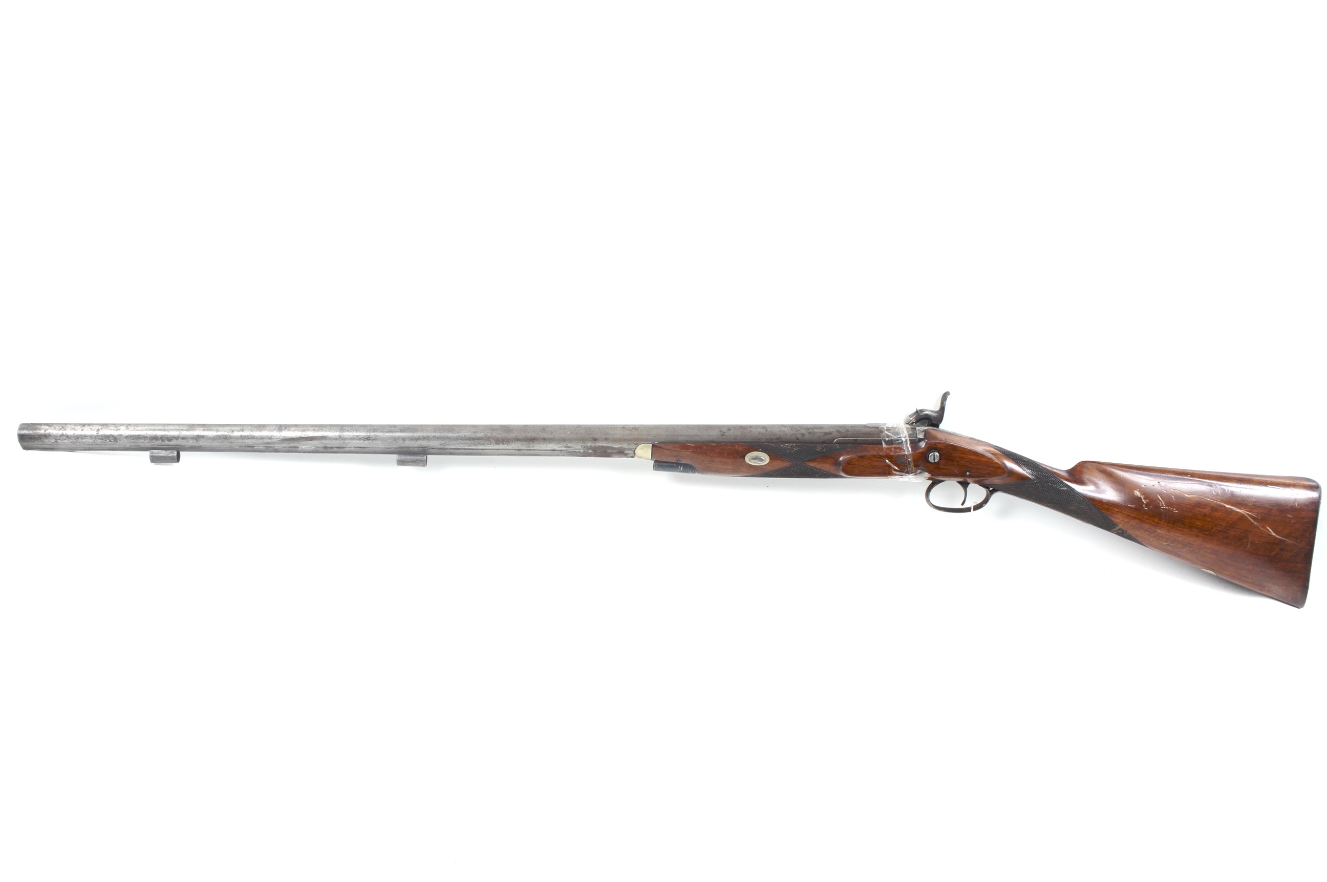 A circa 1860 English single barrel muzzle loading shotgun. - Image 2 of 3