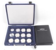 A collection of twelve assorted Royal Mint limited edition silver proof medals.