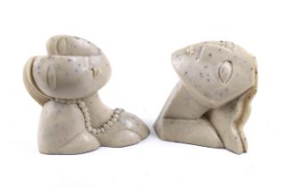 A pair of limited edition Picasso style sculptures.