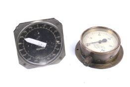 A vintage Crosthwaite Furnaces brass pressure gauge and a Muirhead Magslip MK2 transmitter.