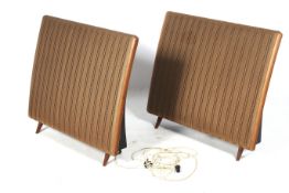 A pair of 1960s floorstanding Quad electrostatic loud speakers.