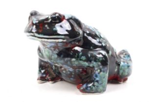 A signed Anita Harris studio pottery toad.