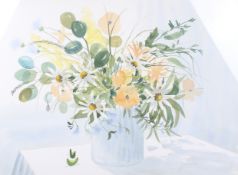 A large contemporary watercolour. Floral still life, signed 'Johannota' (lower right), 55cm x 74.